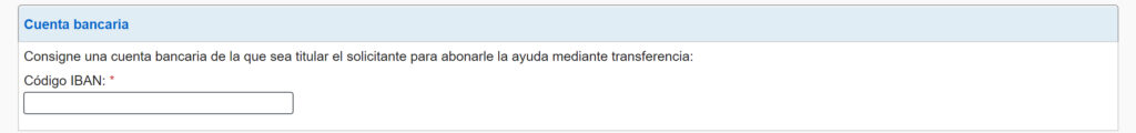Captura del 2 paso del formulario de solicitud de la ayuda de 200 Euros ofrecida por el Gobierno de España.