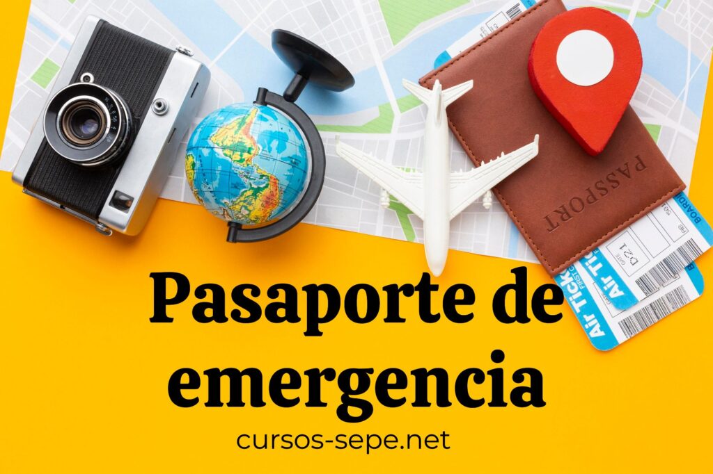 Pasaporte y billetes de avión sobre una mesa con información sobre viajes al extranjero