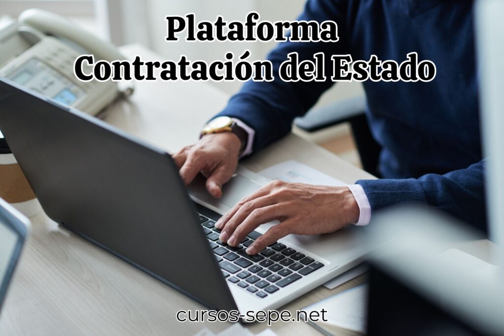 Empresario accediendo a la Plataforma de Contrataciondelestado.es para conseguir nuevos trabajos.