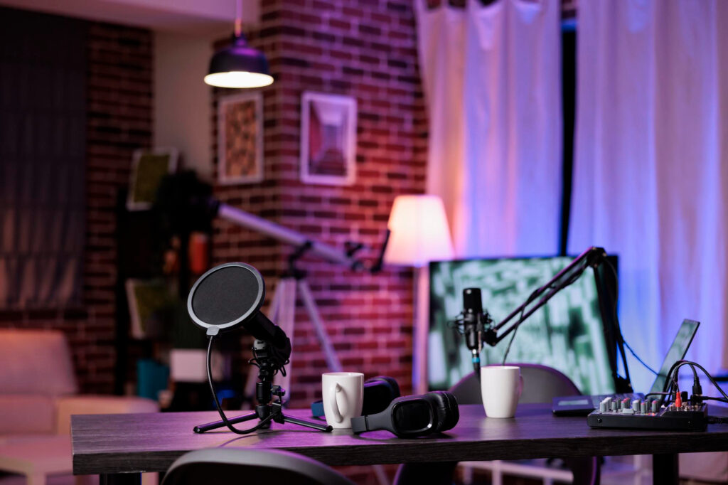 estudio amateur para grabar un podcast
