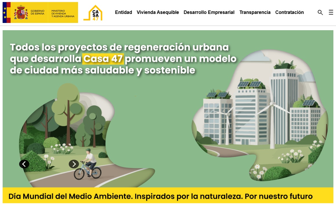 Portada del portal web de casa47